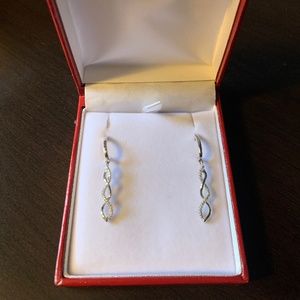 ZALES Diamond Drop Earrings in Sterling Silver